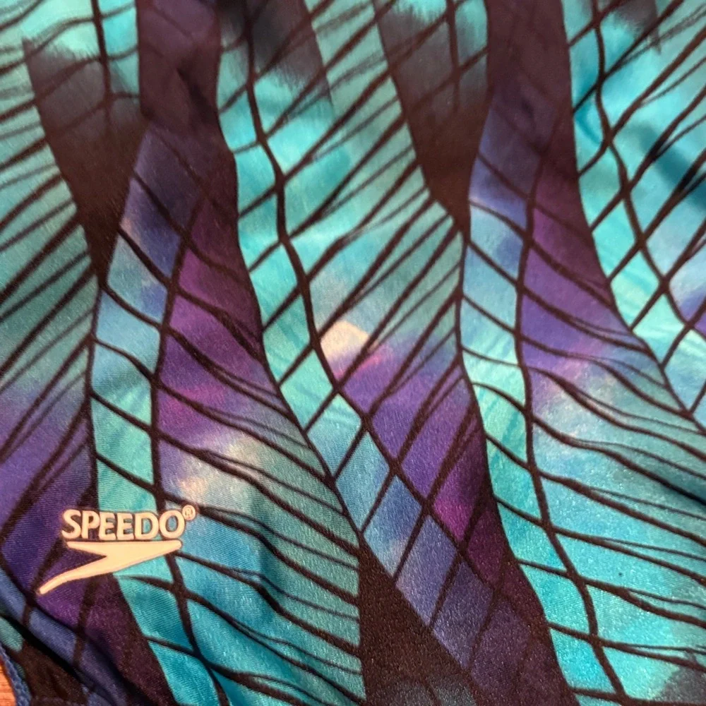 Speedo Vibrant Blue and Black Swimsuit